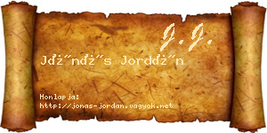 Jónás Jordán névjegykártya